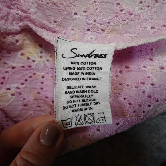 Sundress Revolve Dress Womens One Size NWT Sandra Eyelet Tie and Dye Belted Midi - Picture 9 of 10